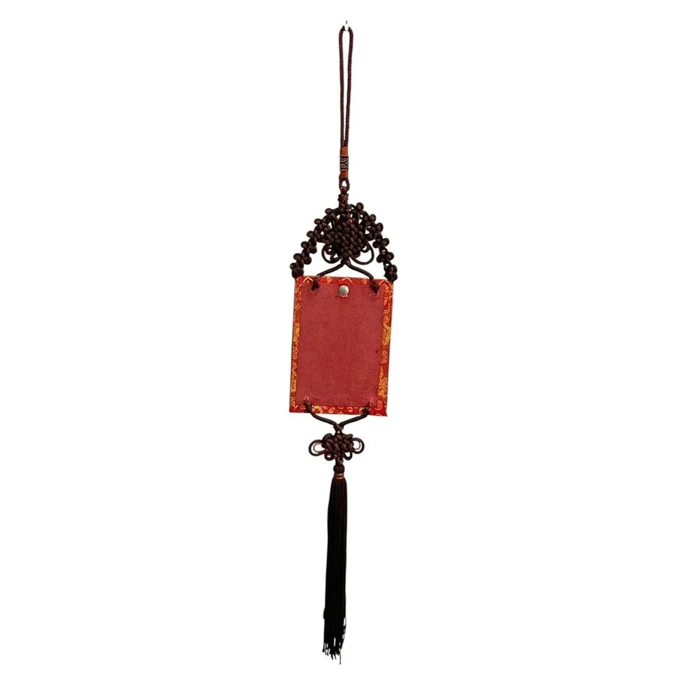 Chinese Opera Mask Wall‎ Hanging Decor with Tassel Fabric Frame
